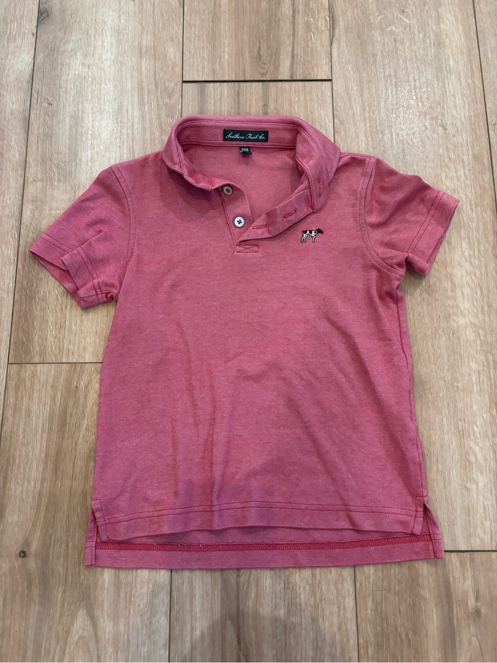 Boys Pink Polo Shirt with Embroidered Dog Logo